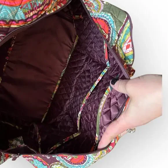 Vera Bradley Quilted Fabric Weekender Bag in Retired Pattern Heirloom Paisley - Picture 13 of 15